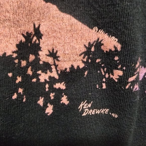 Vtg Mens Serengeti Shadow T Shirt Medium 1990 Ken Drewke Black Single Stitch - Picture 4 of 7